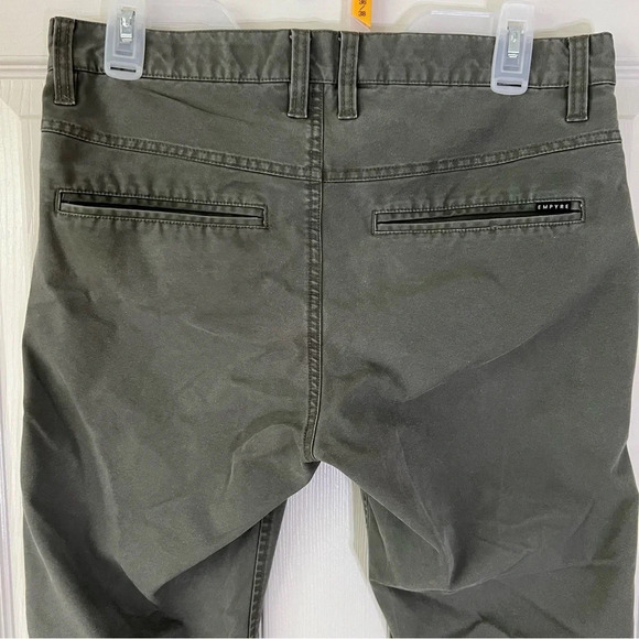 Empyre‎ Mens Mid Rise Skeletor Skinny Relaxed Fit Army Green Wrinkle Free 30/SM - Picture 10 of 16